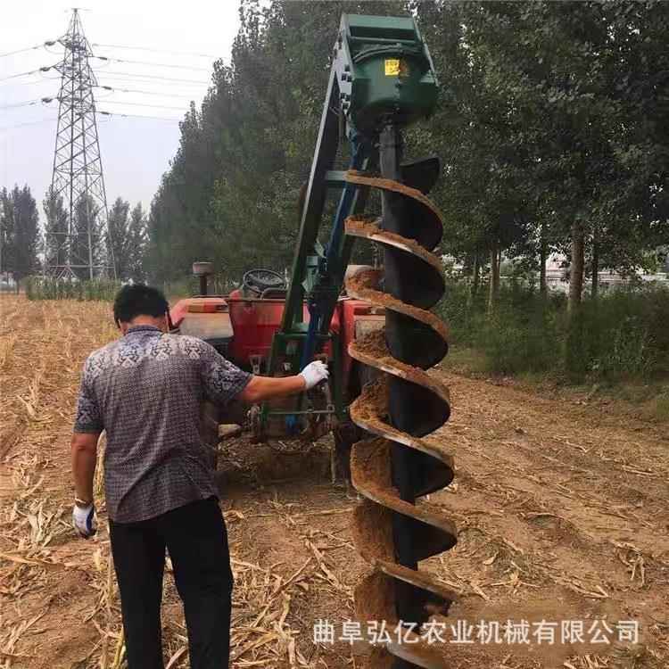 大型拖拉机钻地坑机加厚锰大钢加钻头钻冻GXI土层大力螺旋马钻地