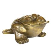 饰品店铺开业礼品 客厅玄关装 厚德纯铜金蟾摆件 三足金蝉三脚蟾蜍