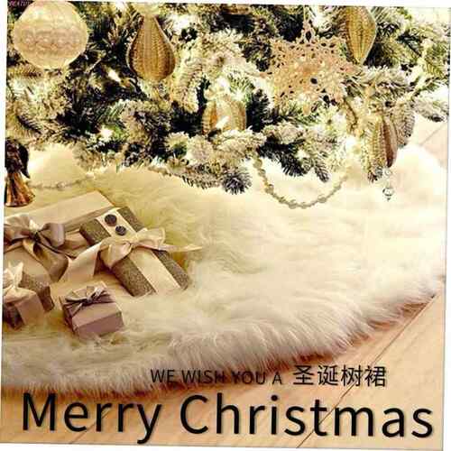 christmas decoration 1PCS 80cm White Plush Tree Skirts Fur C