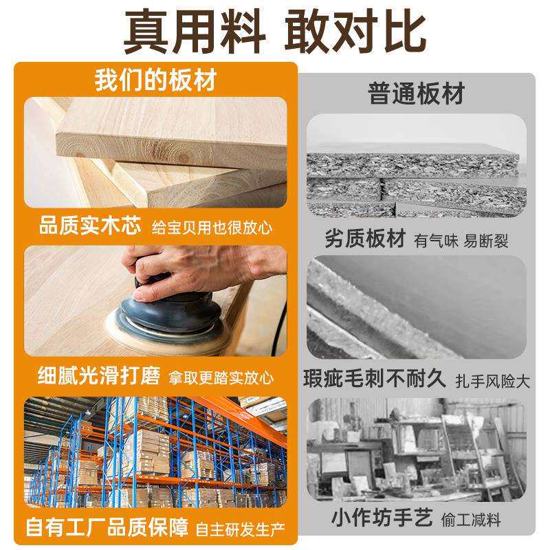 书架落地置物架实木书柜学生家用收纳柜储物柜一体客厅沙发边柜