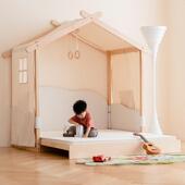 枝乐蒙氏地板床儿童抽拉折叠树屋床榻榻米实木1.5米男女孩儿童床