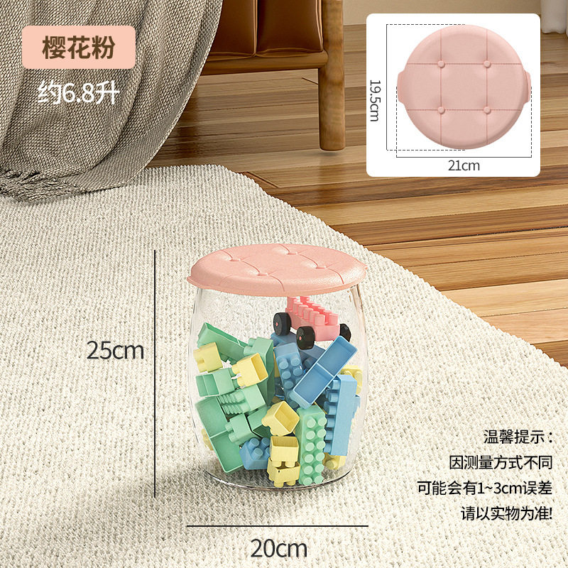 收纳凳儿童毛绒玩具收纳桶玩偶收纳箱神器透明储物凳可坐娃娃凳子图片