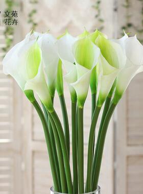 PU卷边马蹄莲手感彷真花假花装饰花客厅花束落地摆放花卉摆件摆设