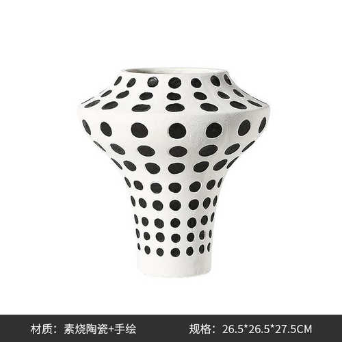 酒店点家居装摆设花瓶陶瓷创意波艺术极器花软设计师售楼处手绘简