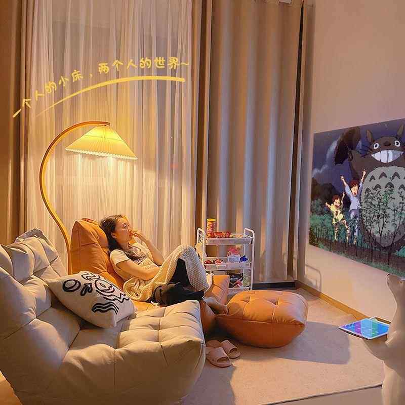 人发可躺可睡卧懒小沙发单室人阳台飘窗榻JAI榻米毛毛虫豆袋沙发