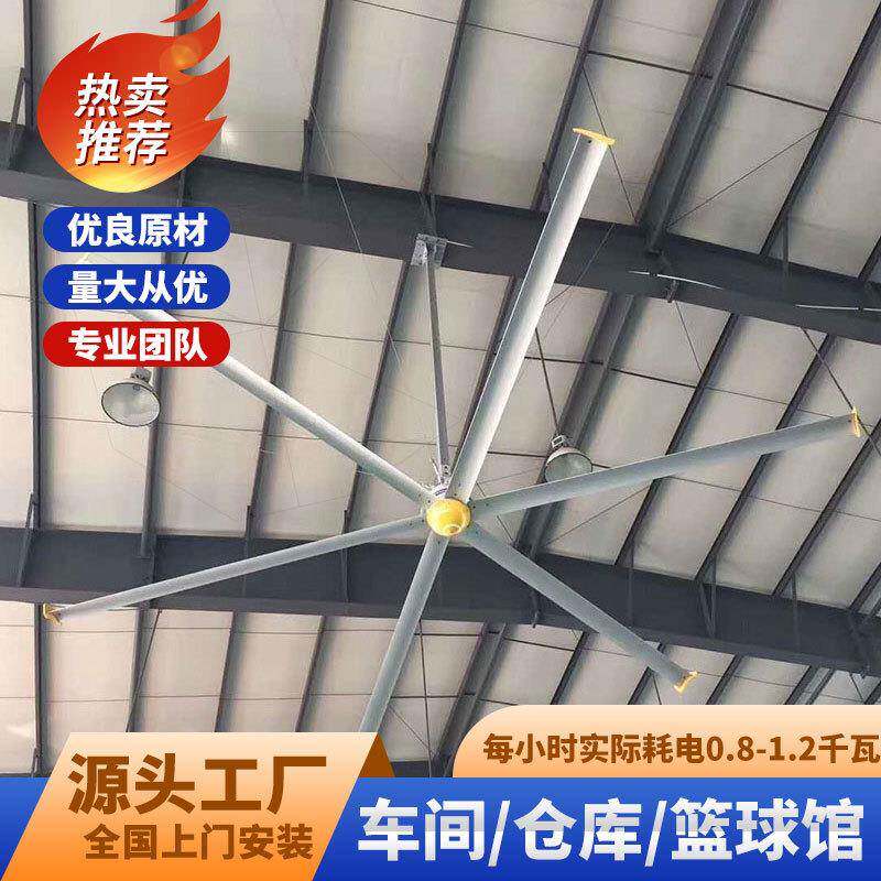 工业永磁大吊扇用于工业厂房机械厂房展览馆等通风7.3米大吊扇