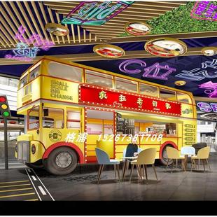 定制9米英伦双层巴士餐车饮料车 商场景区移动售卖车定制大型餐车