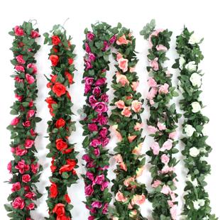 2m Artificial Flowers Rose Ivy Vine Wedding Decoration Real