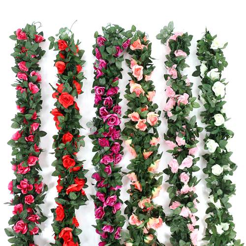 2m Artificial Flowers Rose Ivy Vine Wedding Decoration Real
