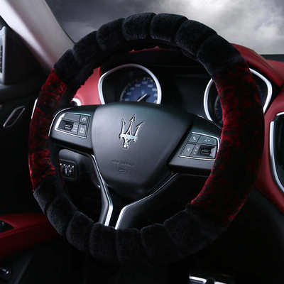 XF654毛绒方向盘套 冬季把套 无臭把套环保方向盘套 拼花梦幻毛绒