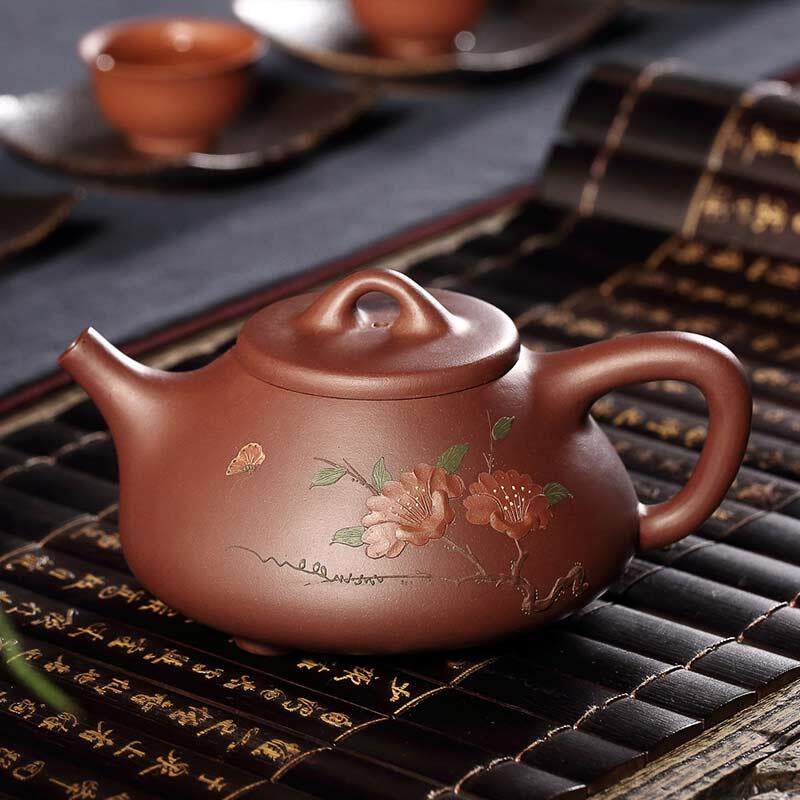宜兴紫砂壶泡茶壶正宗名家手工原矿老紫泥石瓢功夫茶具套组家用