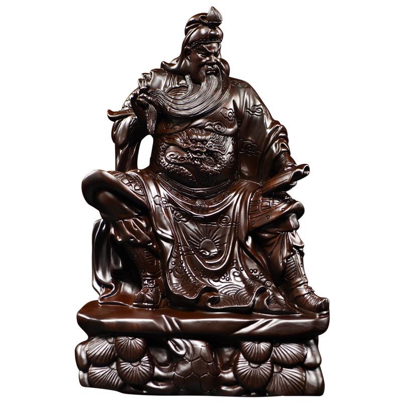 木雕摆件关公实木质雕刻神像家居中式客厅店面供奉武财神乔迁礼品