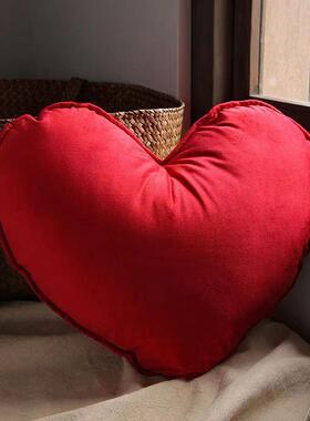 xyt红色心型枕抱枕爱心形一对结喜庆新婚字少喜女F769M99M心婚庆
