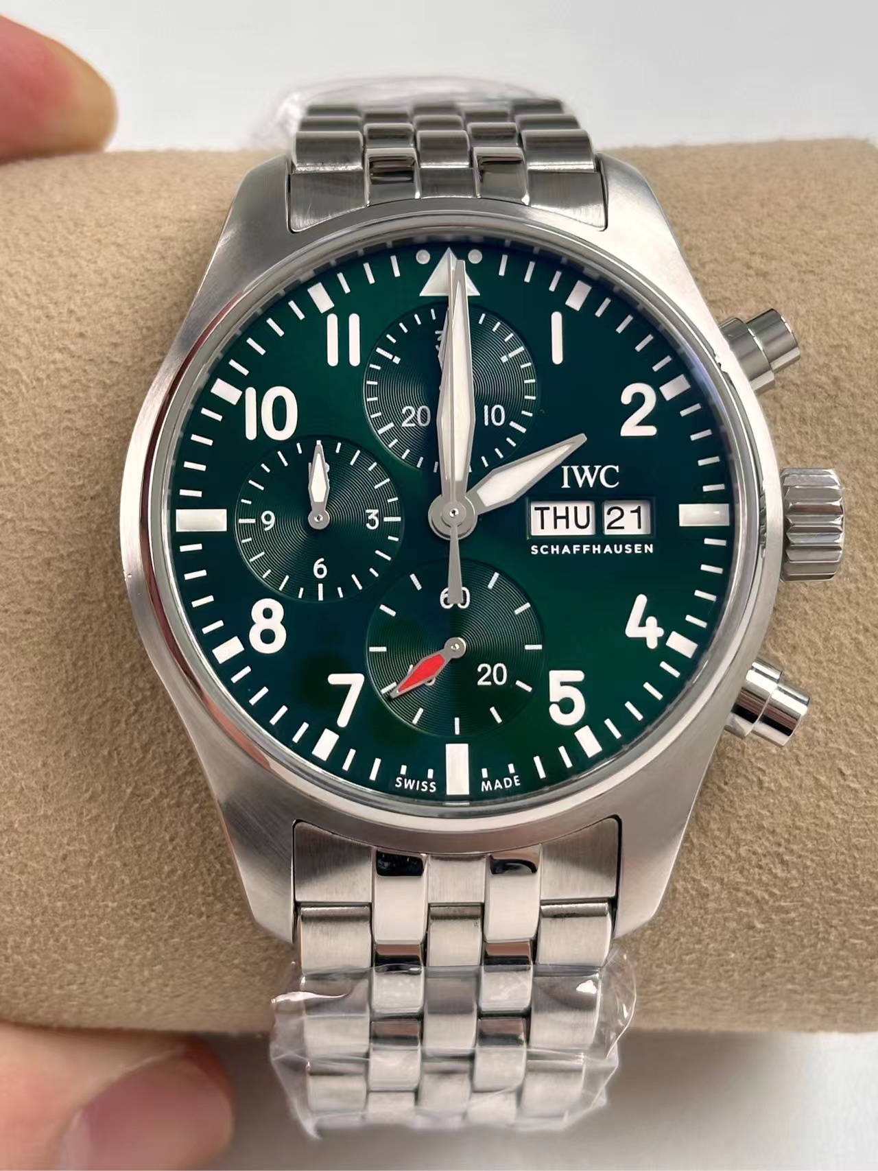 新款盒证[9.8新]IWC万国表飞行员系列精钢自动机械男表IW388104