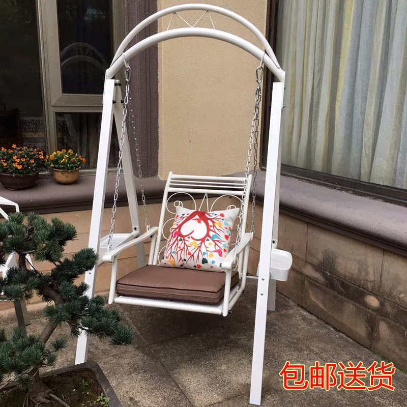 阳台网红吊椅铁艺荡秋千吊篮室内室外单人秋千ins简约风摇摆椅子