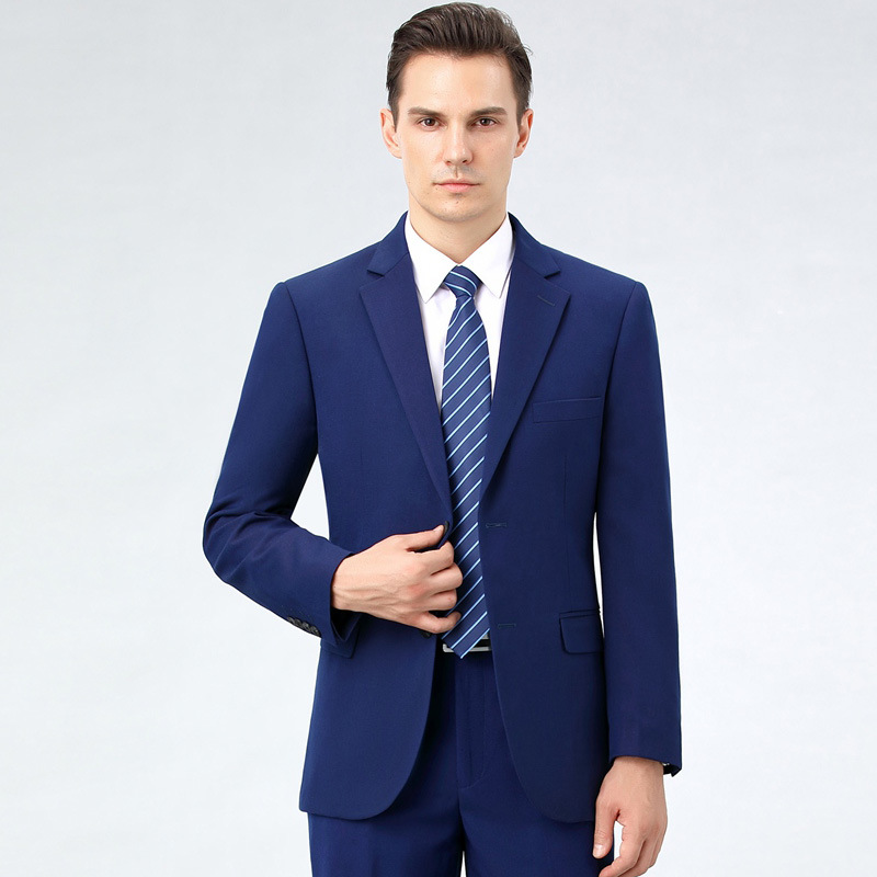 品牌羊毛西服套装士商务职业男正装西装纯色新套郎礼服二件西装
