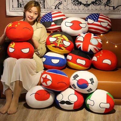 10-50cm Country Ball Toys Plush Polandball Hand Warmer