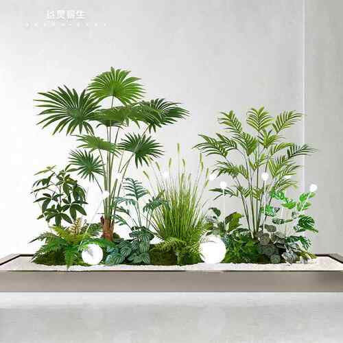 谷灵易生仿真绿植造景楼梯下室内景观场景布置橱窗装饰假植物摆件