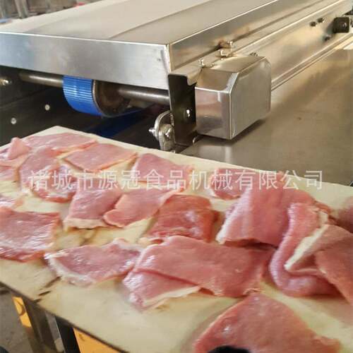 水平鲜肉剖片机 全自动肉类切片机 鸡胸肉鸭脯肉开片设备 源冠