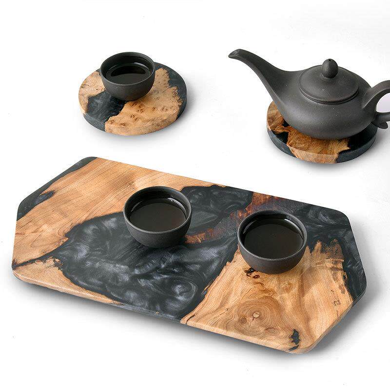 现货实木干泡茶盘欧式创意原木茶托长方形平板木质小茶台茶具