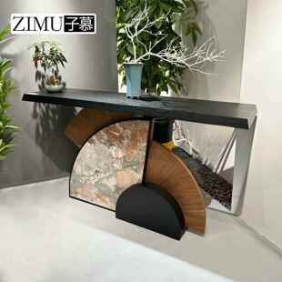 中古创意实木玄关桌别墅入户门厅走廊条案客厅玄关台