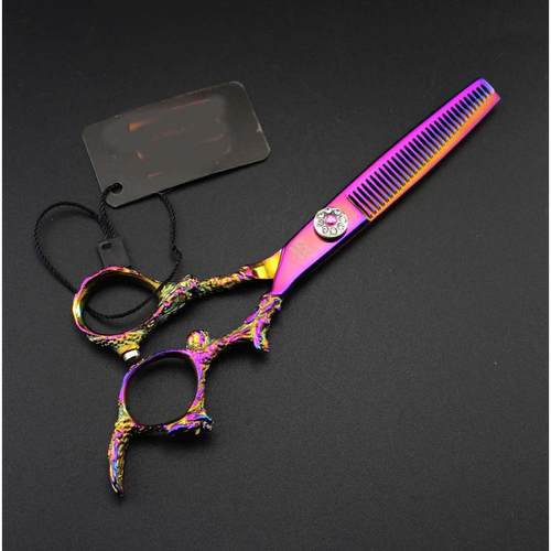 粉色剪刀牙   龙打- 美发剪理发平0  剪薄怪 0401 .柄剪6xl2寸