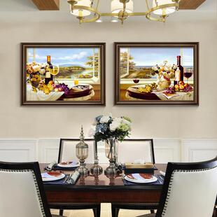 复古客厅欧式 高端式 壁墙 画餐水果油画画厨房美挂饰画新款 网红厅装