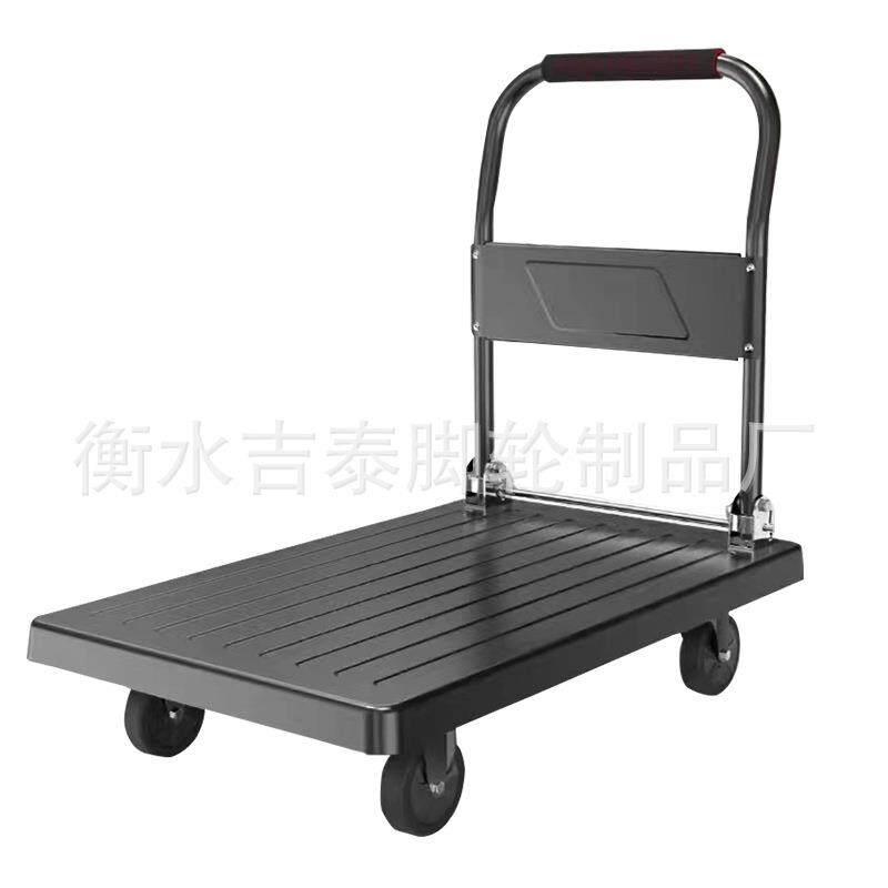 厂家制作-手推静音平板车-工具车脚轮-不绣钢手推车-尼龙板小车,
