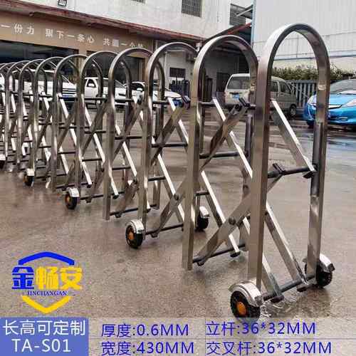 手动伸缩门不锈钢工厂折叠护栏学校幼儿园隔离栅栏庭院车库收缩门