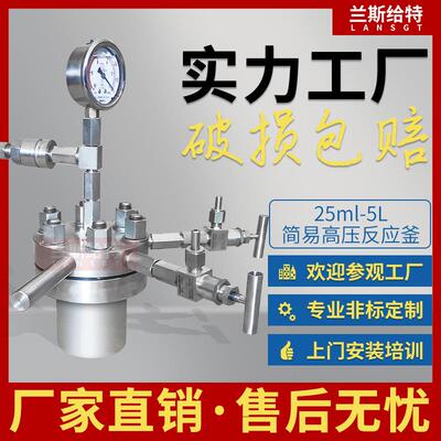 兰斯给特简易高压釜磁力搅拌消解罐高温高压反应器不锈钢氢化釜