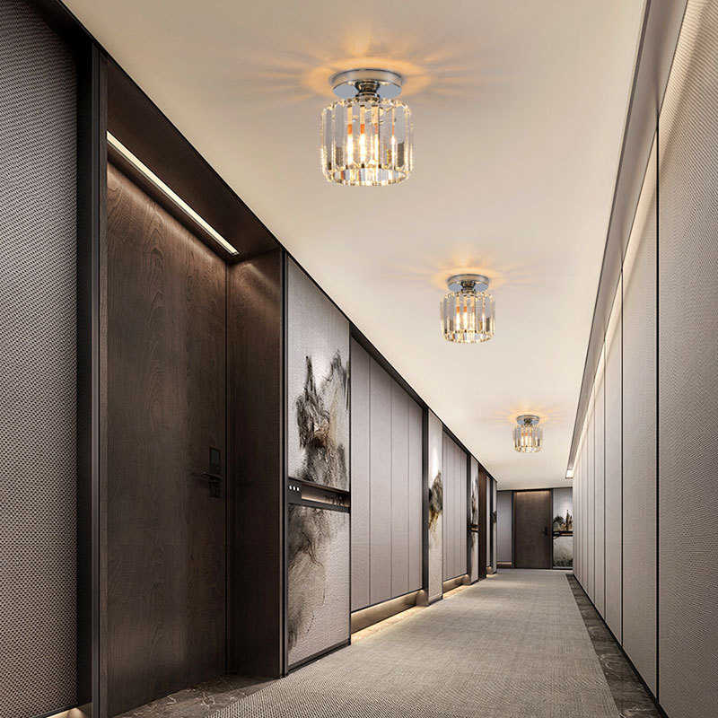 现货批发led水晶过道灯走廊灯美式单头吸顶通道入户灯进门玄关灯