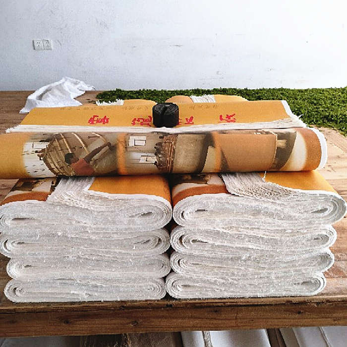 4四尺6六尺云龙皮纸加厚手工宣纸半生熟毛笔书法国画专用作品纸