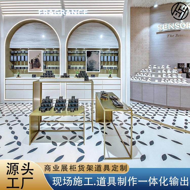 零售店展架展示柜不锈钢展台架子护理精油梯形展示柜美容产品展柜