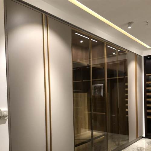 VIFA威法同款进口五金F4星板材灯光绒面咖衣柜全屋定制衣帽间平替