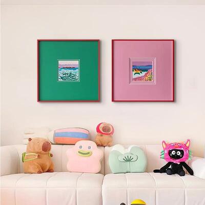 简丹麦巴胺撞色客厅装饰画多小众s简约in卧室挂画极风CAT24080餐