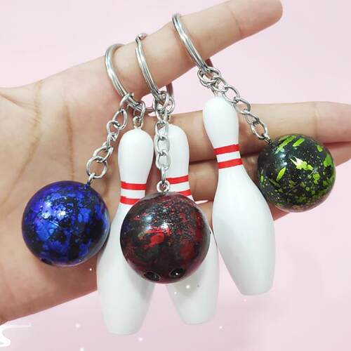 Mini Simulation Bowling Keychain Pendant Bowling Set Sports