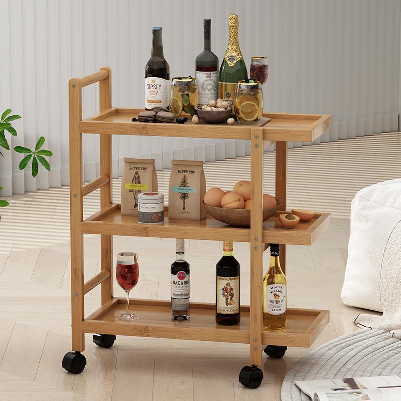 高档简置易用移动茶几推车餐车客厅收纳小车家边几物架沙发边桌小
