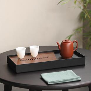 新款直销竹制茶盘家用茶具托盘沥水小型轻奢现代干泡台茶台蓄排水