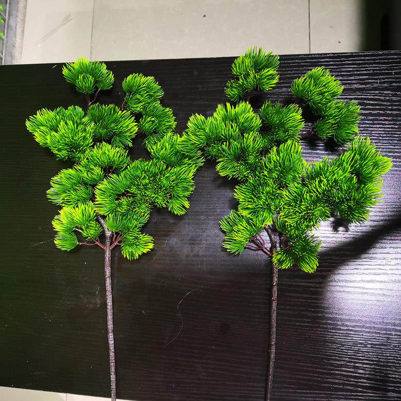仿精品美人松真松枝崖柏饰叶子树松针松柏装叶鱼缸枯kmw树装饰罗