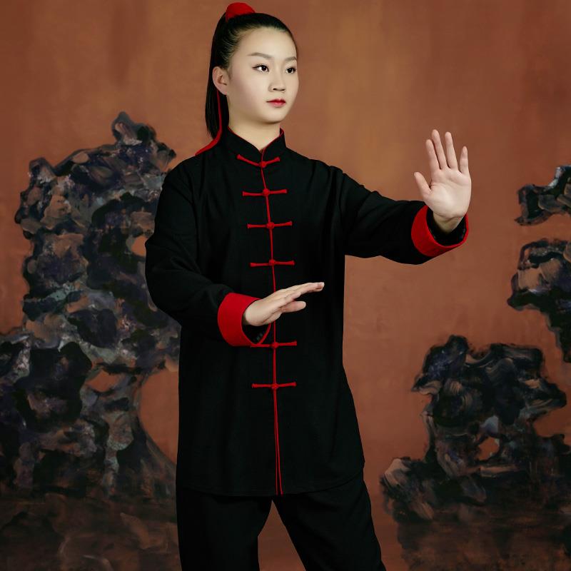 高档极服男女麻气春秋季新款棉透表演武太术运动太极拳中国风练功