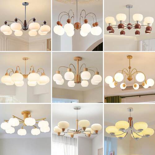 式中古客997厅山灯法奶吊灯复古卧室主灯魔豆油风餐厅灯美式中灯