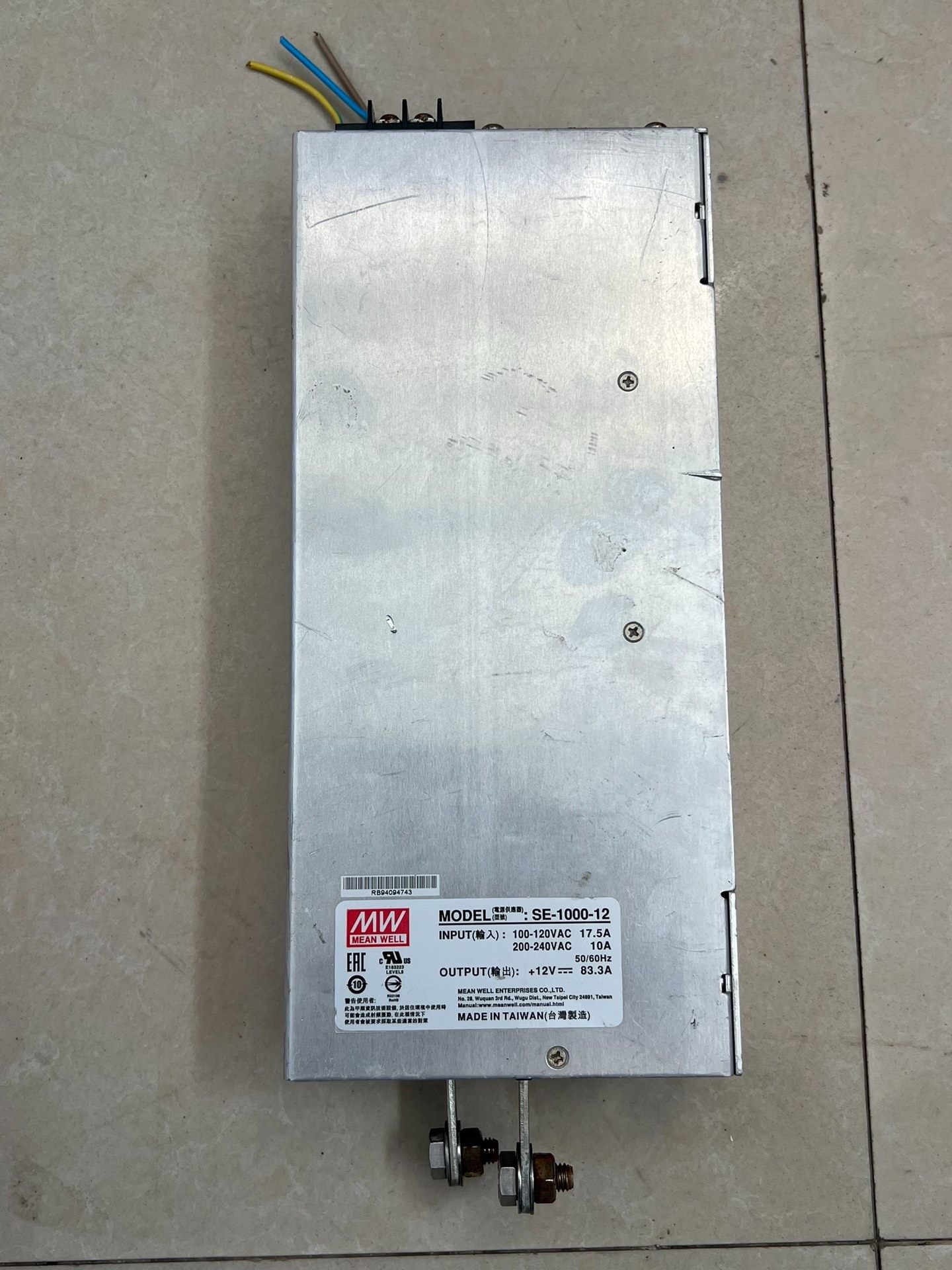 台湾明纬SE-1000-12电源 二手拆机