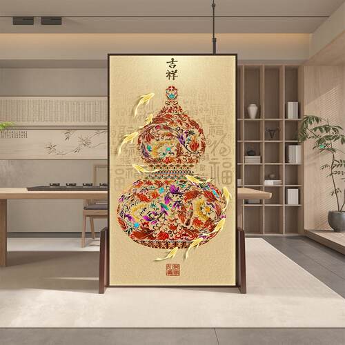 新中式简约隔断入户装饰遮挡客厅实木屏风玄关茶室高档可移动座屏
