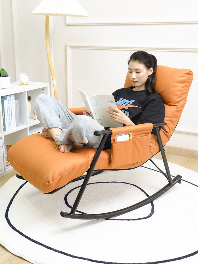 科技布摇椅躺椅大人阳台家用休闲懒人沙发可躺可睡单人网红摇摇椅