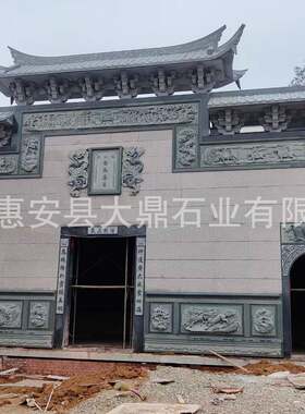 古建祠堂石雕浮雕雕刻石柱子花岗岩雕刻石头门框门套艺术石材