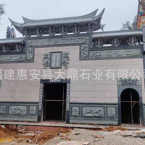 古建祠堂石雕浮雕雕刻石柱子花岗岩雕刻石头门框门套艺术石材