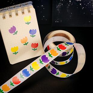 彩色异形花朵贴纸儿童奖励幼儿园表扬小红花DIY日记手账装饰贴画