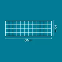 Wine Red 60x20cm White Grid, L-Large