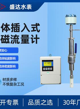 智能插入式电磁流量计大口径自来水分体泥浆废水流量计DN100/2000