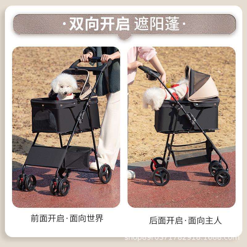 宠物推车轻便可折叠狗狗溜猫手推车宠物车犬遛狗柯基泰迪狗车外出